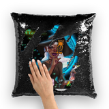 witch blanket resized Sequin Cushion Cover - Our Wings of Gold